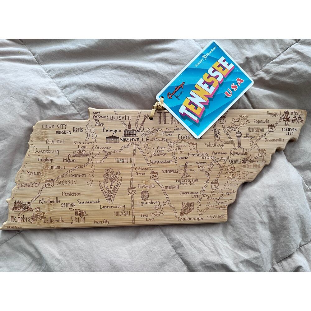Tennesse State Totally Bamboo Novelty Cutting Board NWT